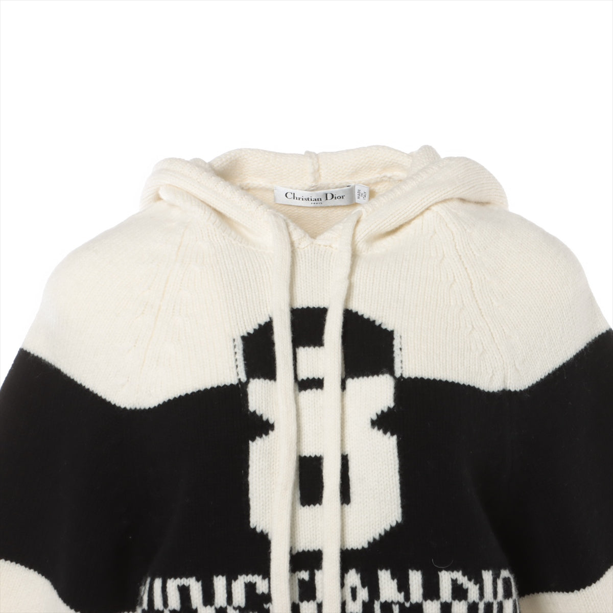 Christian Dior 22AW Wool & cashmere Knit F36 Ladies' Black × White  254S56AM121
