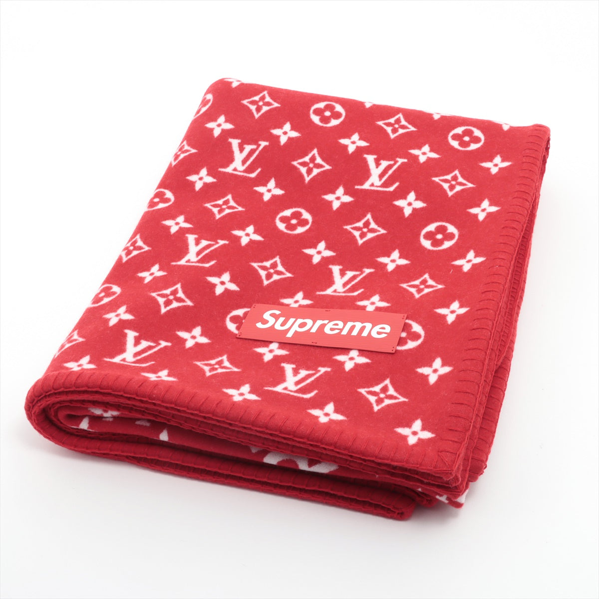 Louis Vuitton × Supreme AB0137 Blanket Wool & cashmere Red MP1884