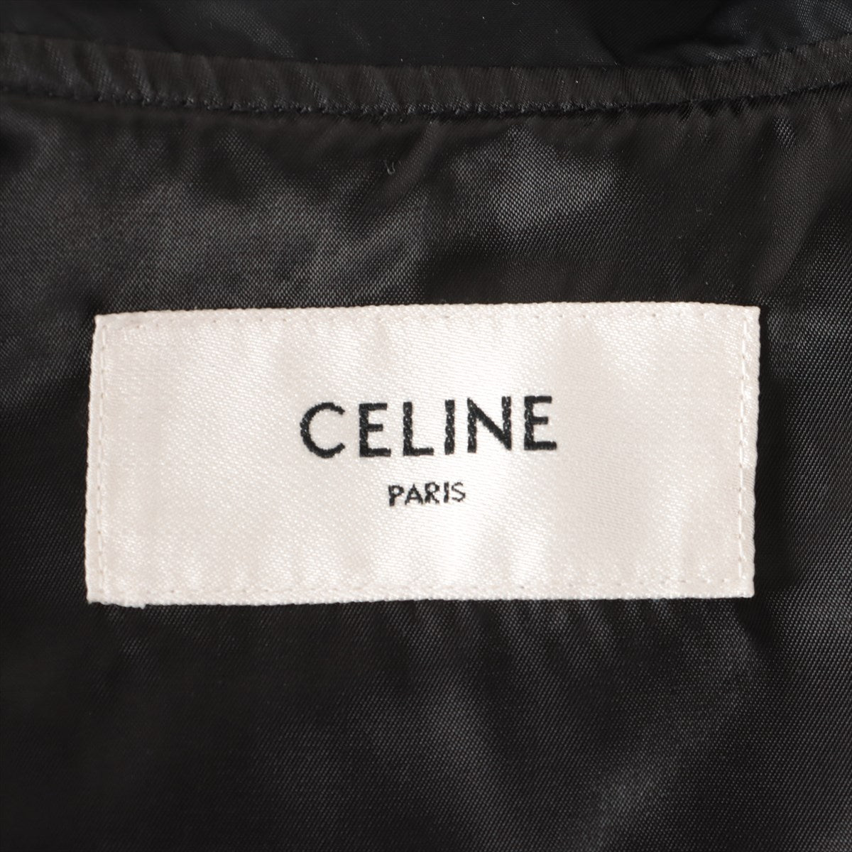 CELINE Nylon Coach jacket 44 Men's Black  2W36A495M Logo