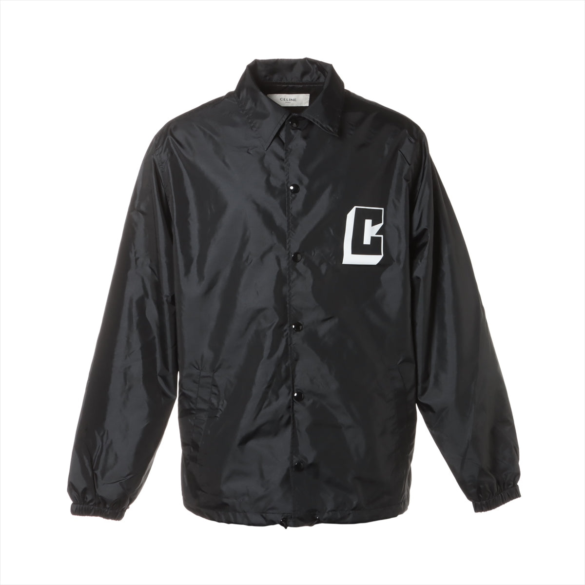CELINE Nylon Coach jacket 44 Men's Black  2W36A495M Logo