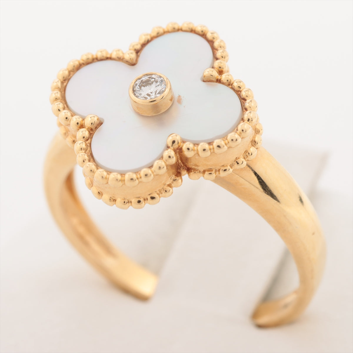 Van Cleef & Arpels Vintage Alhambra shells diamond rings 750(YG) 6.4g 57