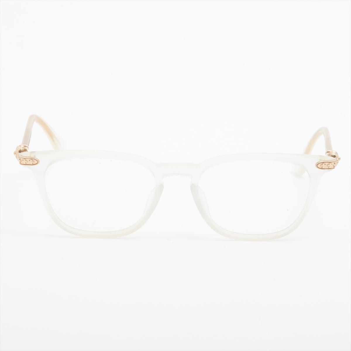 Chrome Hearts GISS Glasses No notation 54□20-149 White x gold Degree