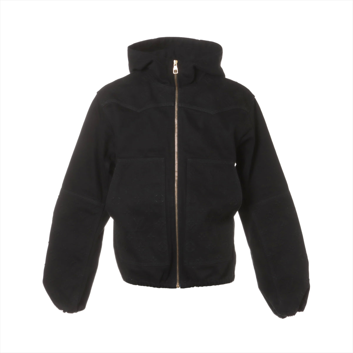 Louis Vuitton 22AW Cotton Denim jacket 46 Men's Black  RM222M monogram denim zip-up hoodie