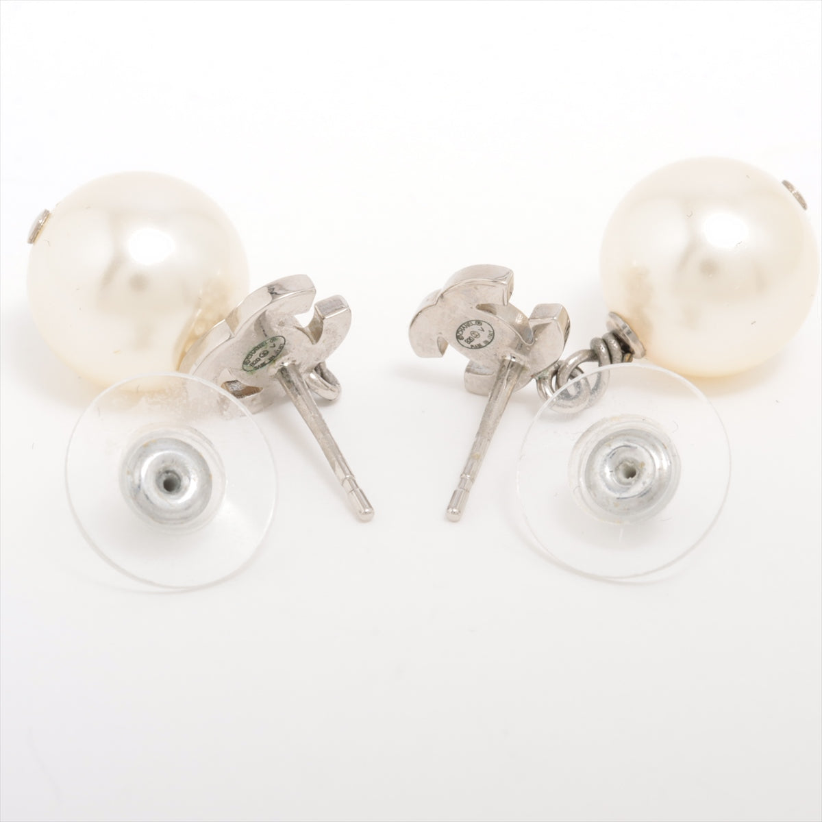 Chanel Coco Mark B20V Piercing jewelry (for both ears) GP x rhinestone x imitation pearl Silver