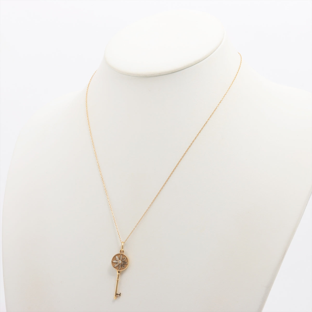 Tiffany Daisy Key diamond Necklace 750(YG) 4.5g