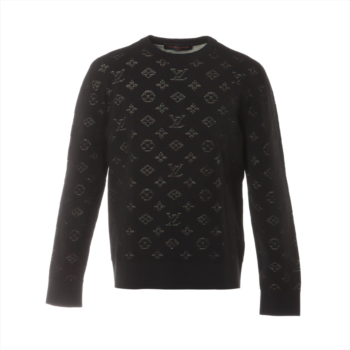 Louis Vuitton 20SS Cotton & rayon Knit S Men's Black  RM201Q monogram jacquard