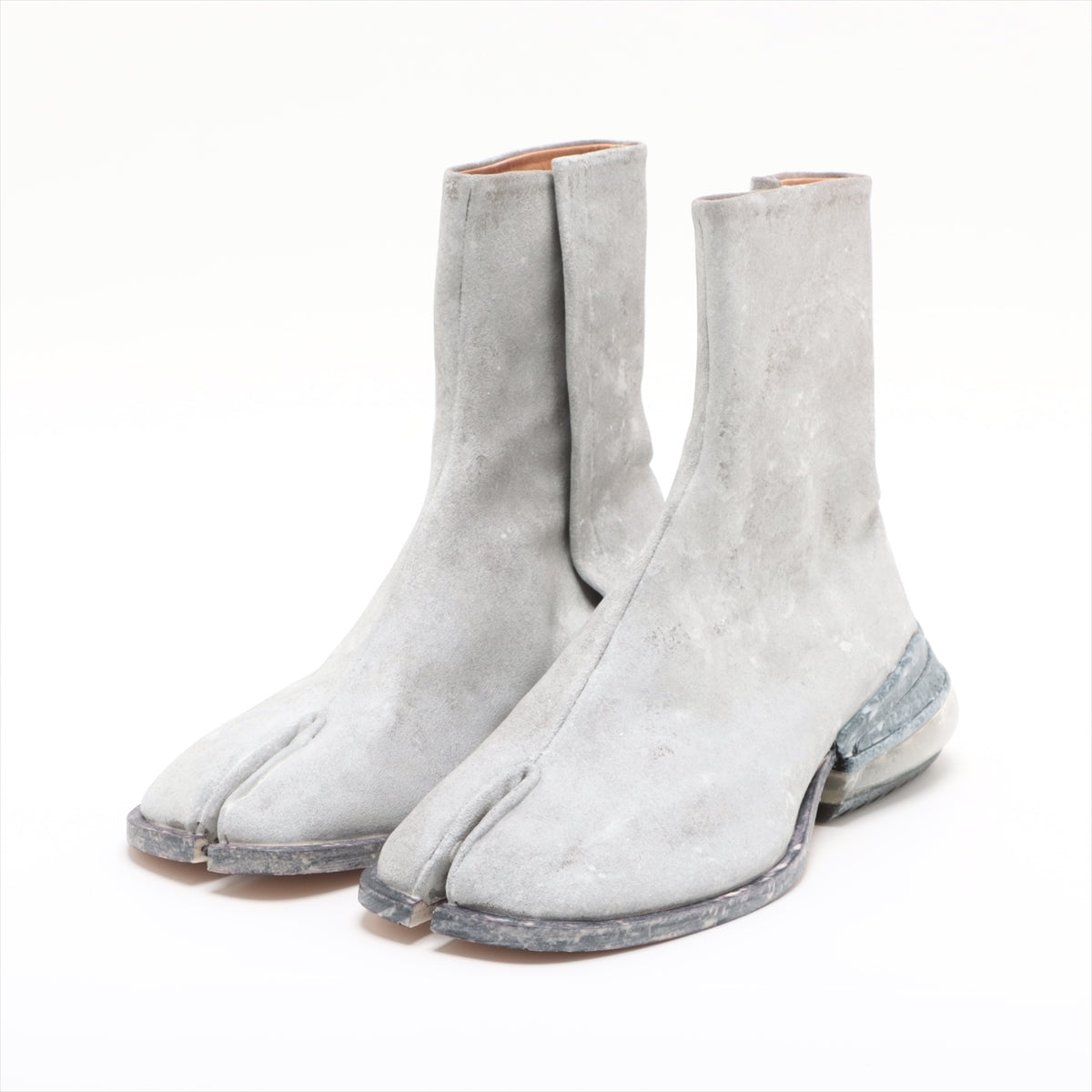 Maison Margiela TABI 20-year SS Leather Short Boots 42 Men's Grey S57WU0151 Damage processing
