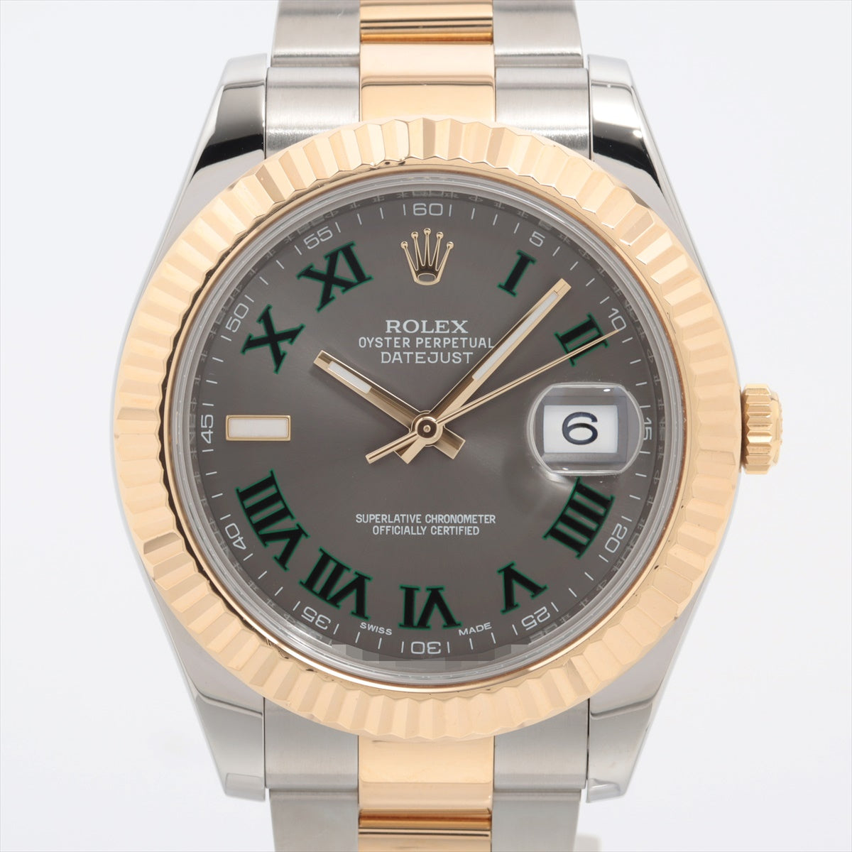 Rolex Datejust 116333 SS×YG AT Gray-Face Extra Link 1