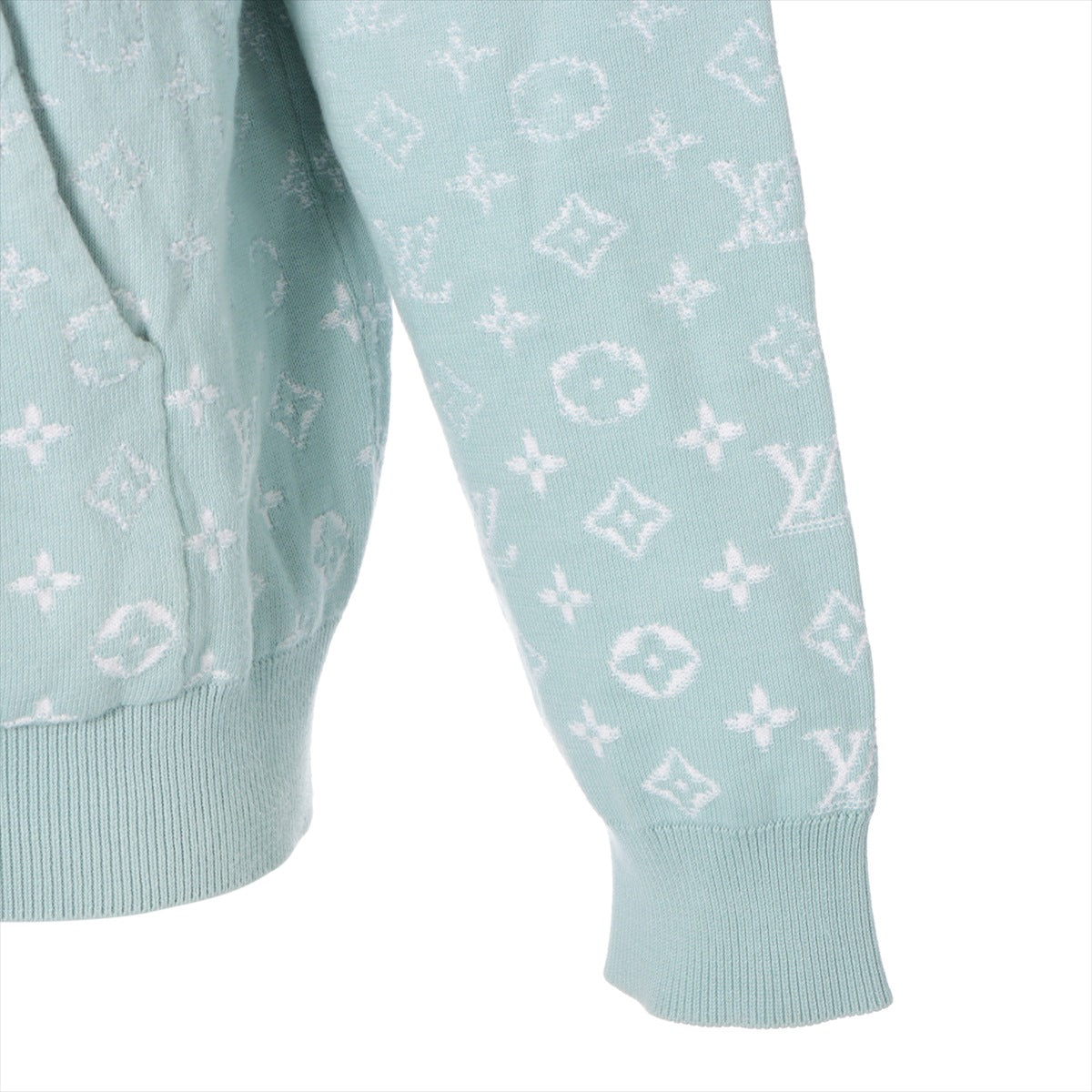 Louis Vuitton 23SS Cotton Parker L Men's Blue  RM231Q Monogram gradient knitted hoodie
