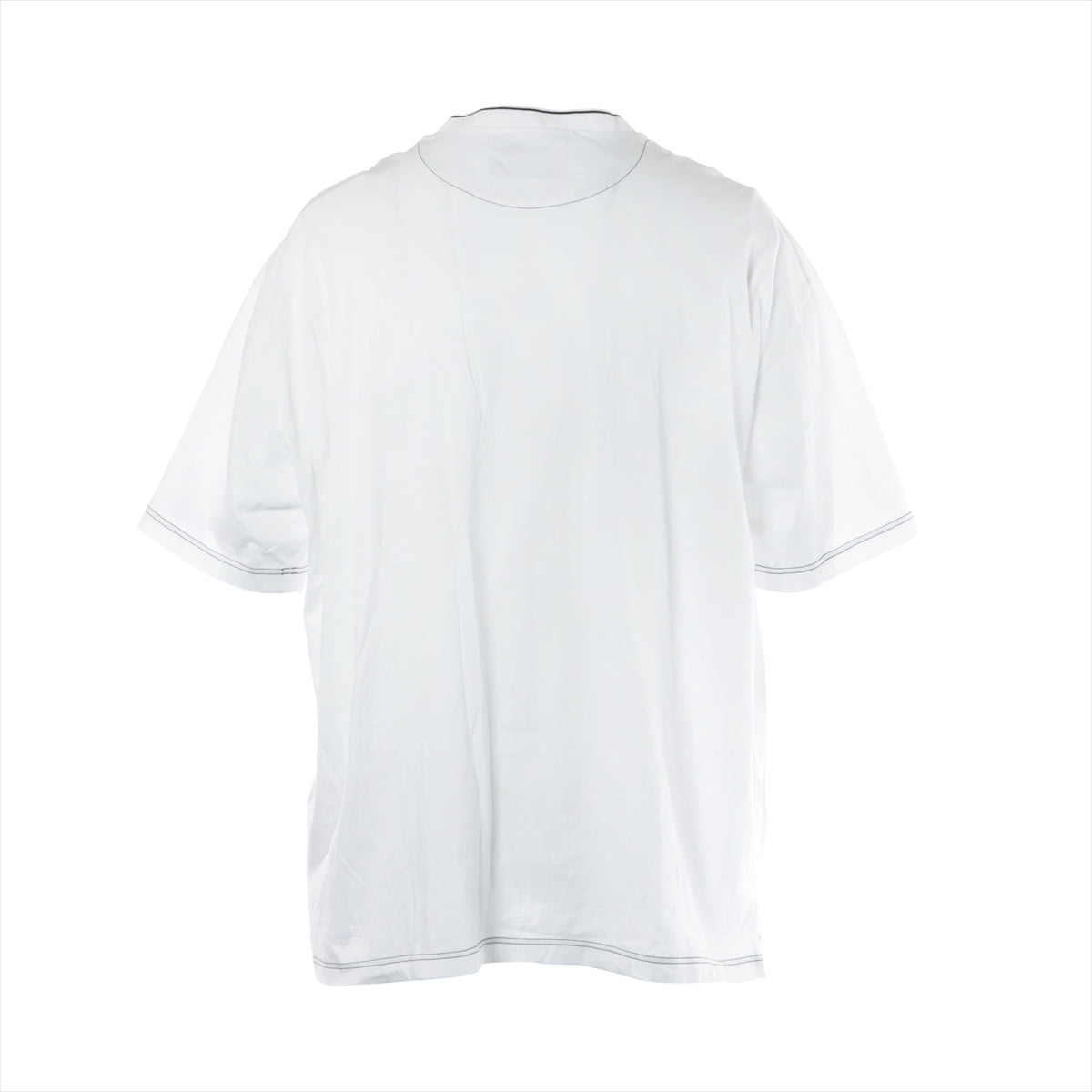 Prada 22SS Cotton & nylon T-shirt XL Men's White  with logo plate stitching UJN790