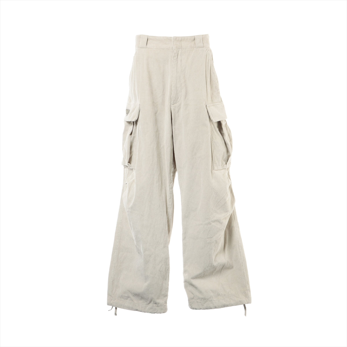 Prada 23 years Cotton Cargo pants L Men's Beige  SPH286 Corduroy Triangle logo