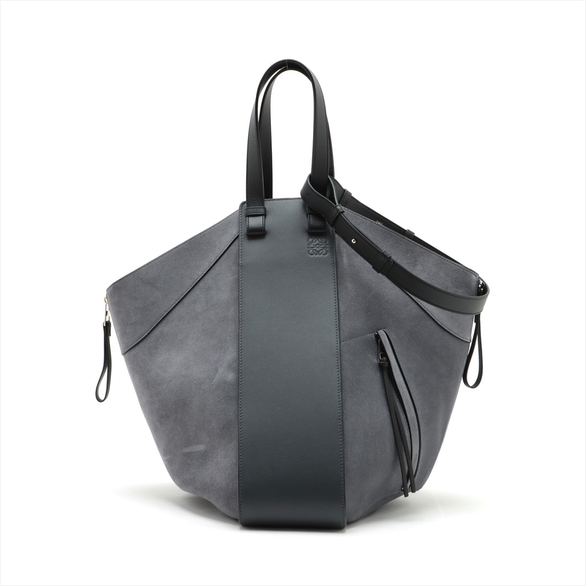 Loewe Hammock Large Leather & suede Hand bag Grey