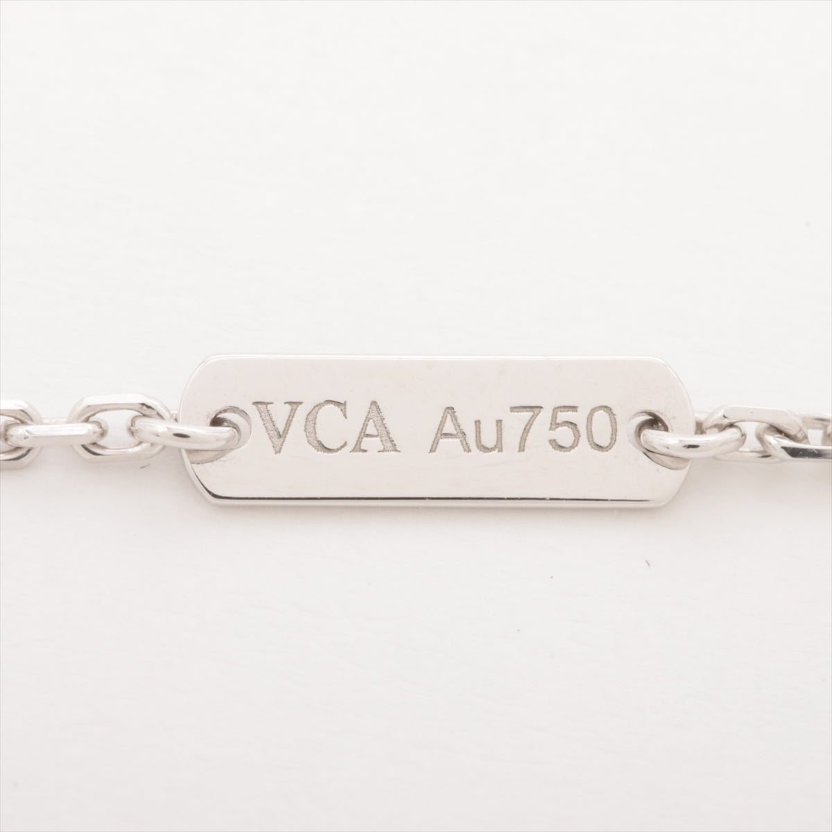 Van Cleef & Arpels Vintage Alhambra Chalcedony Necklace 750(WG) 5.4g