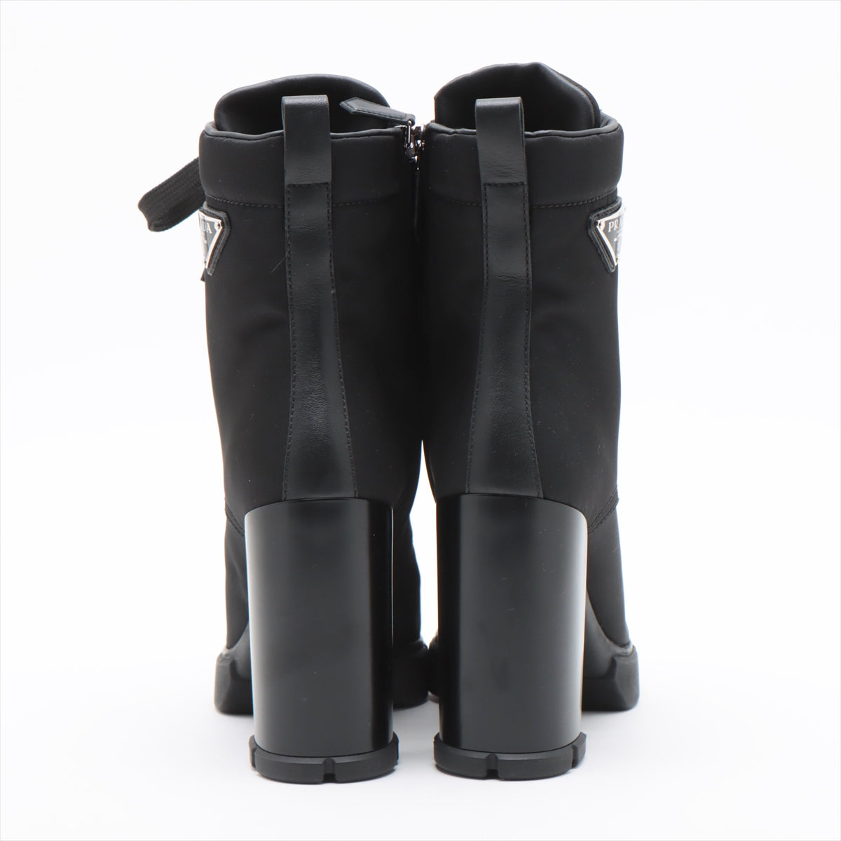 Prada Re Nylon Re Nylon Nylon & leather Short Boots 36 Ladies' Black Triangle logo 1T427M