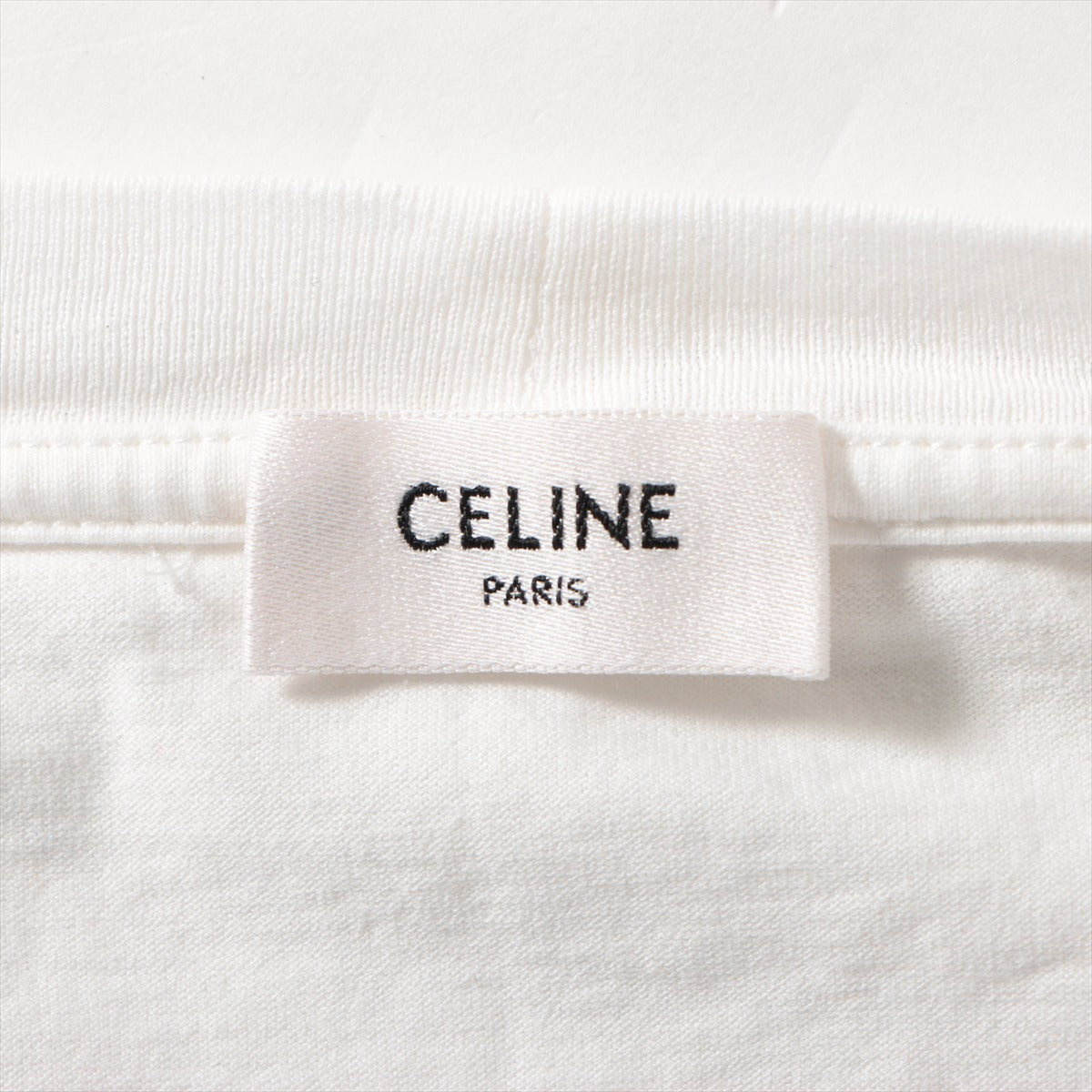 CELINE Cotton T-shirt L Ladies' White  Eddie period 2X761671Q cropped