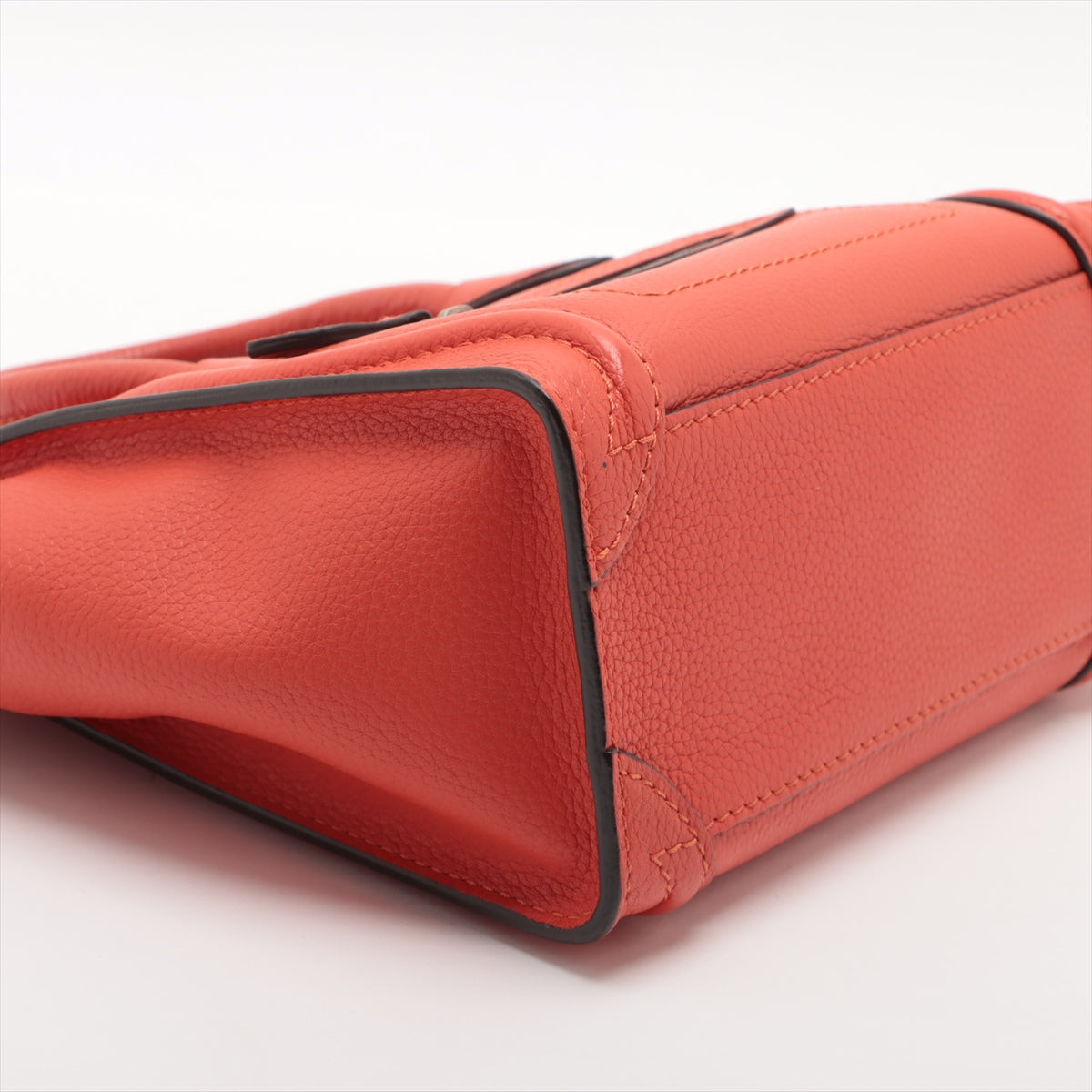 CELINE Luggage Nano shopper Leather 2way handbag Red