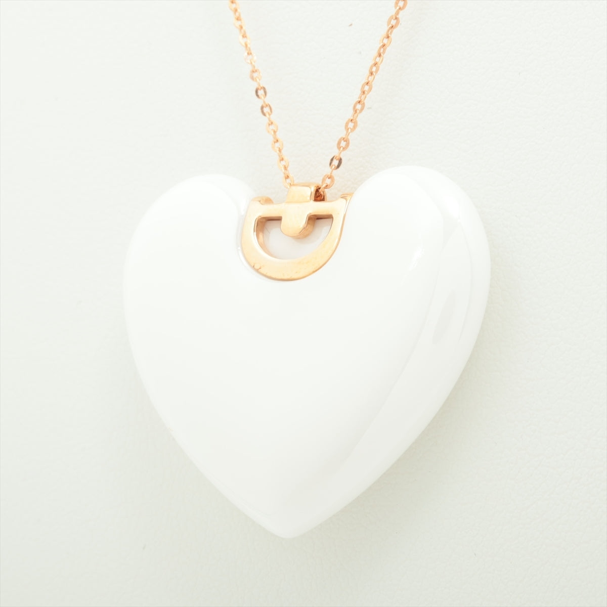 Damiani icon heart diamond Necklace 750 (PG) × ceramic 26.1g