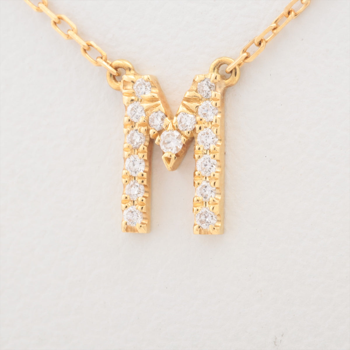 AHKAH Initial diamond Necklace K18(YG) 1.4g 0.06