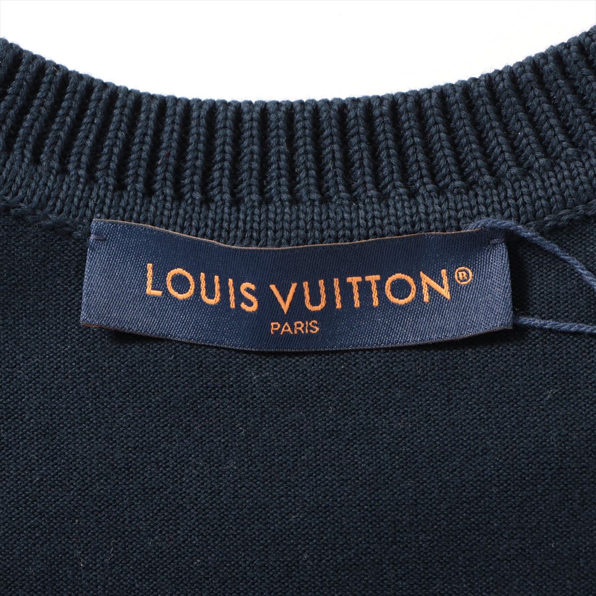 Louis Vuitton 24SS Cotton Short Sleeve Knitwear XS Men's Navy blue  RM241MQ Signature