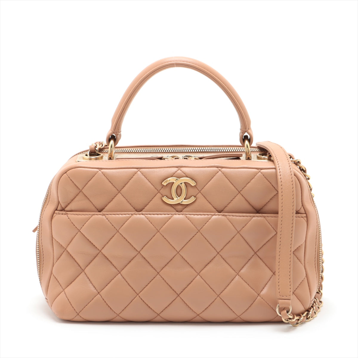 Chanel Trendy CC Lambskin 2way handbag Matelasse Beige Gold Metal fittings 23XXXXXX
