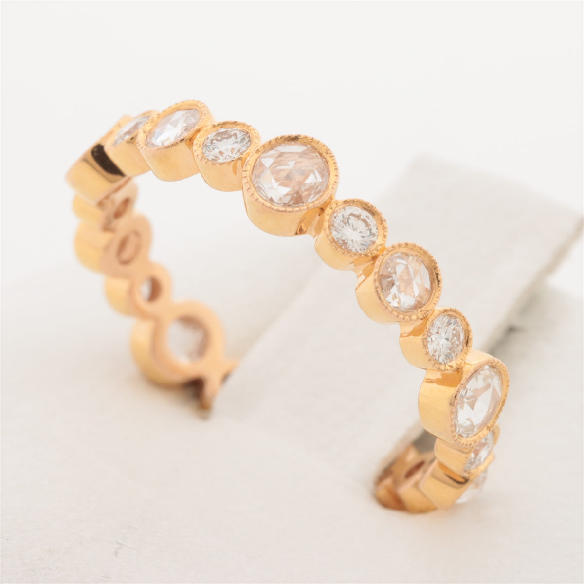 Tiffany Cobblestone diamond rings 750(YG) 2.2g Edge thread