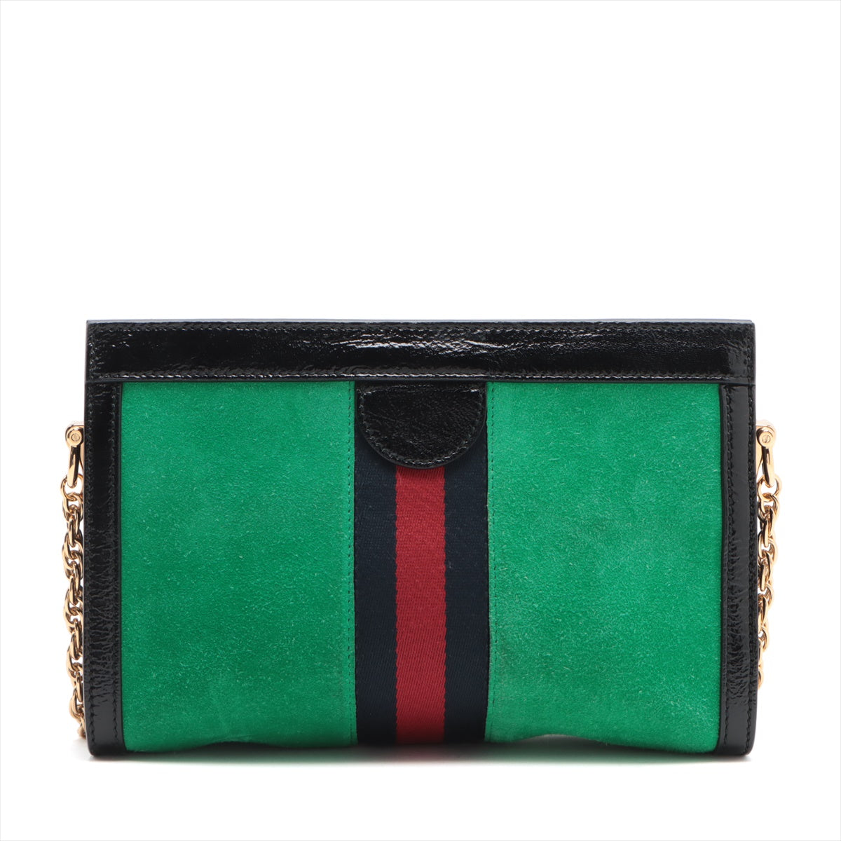 Gucci Ophidia Leather & suede Chain shoulder bag Green 503877