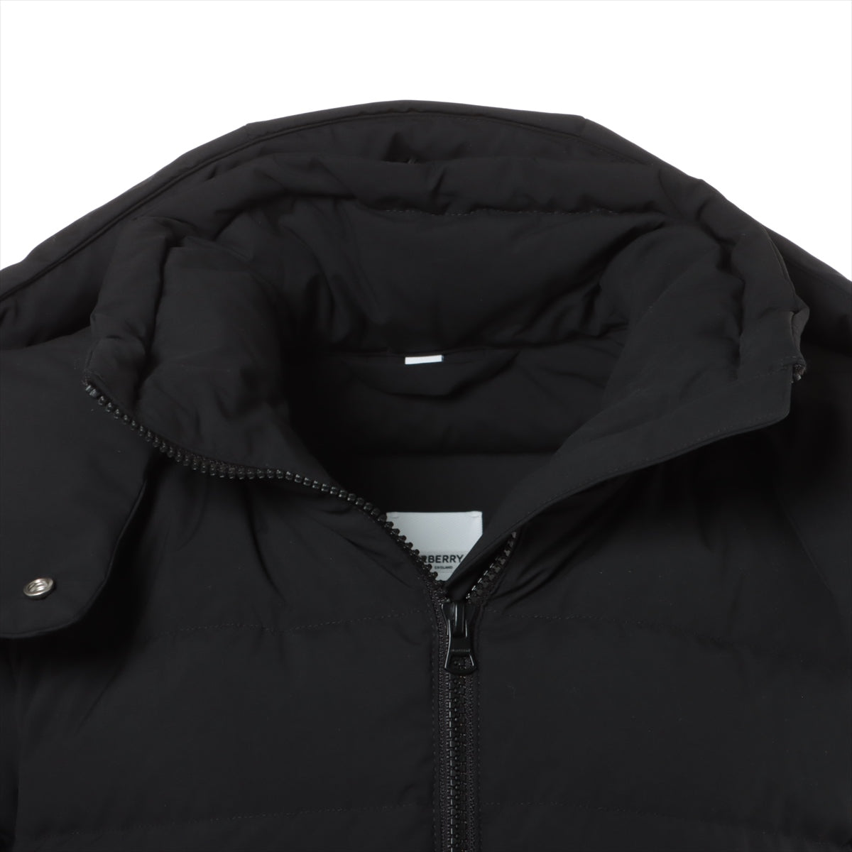 Burberry Tissi period Polyester & nylon Down coat M Ladies' Black  8072715 belted Removable hood