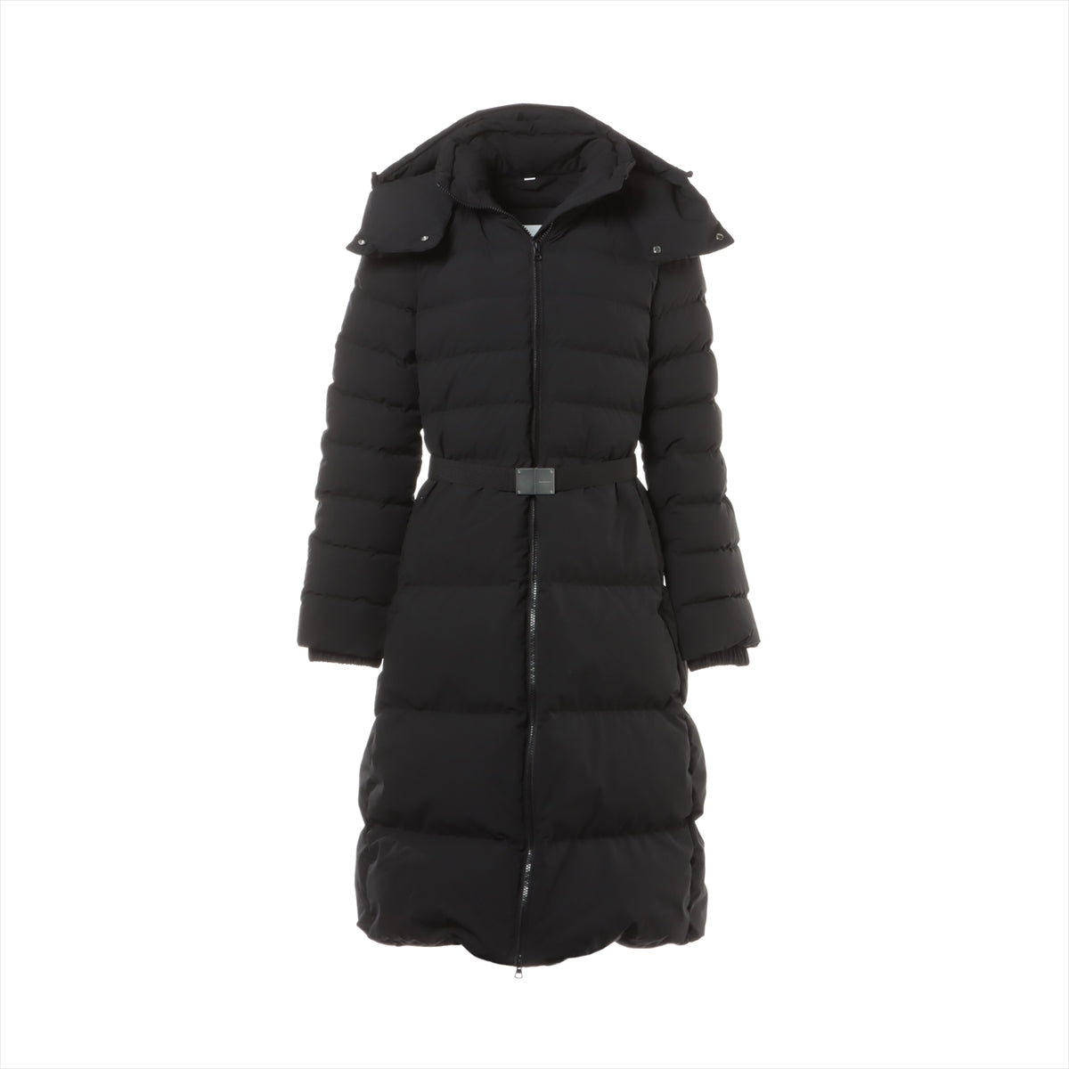 Burberry Tissi period Polyester & nylon Down coat M Ladies' Black  8072715 belted Removable hood