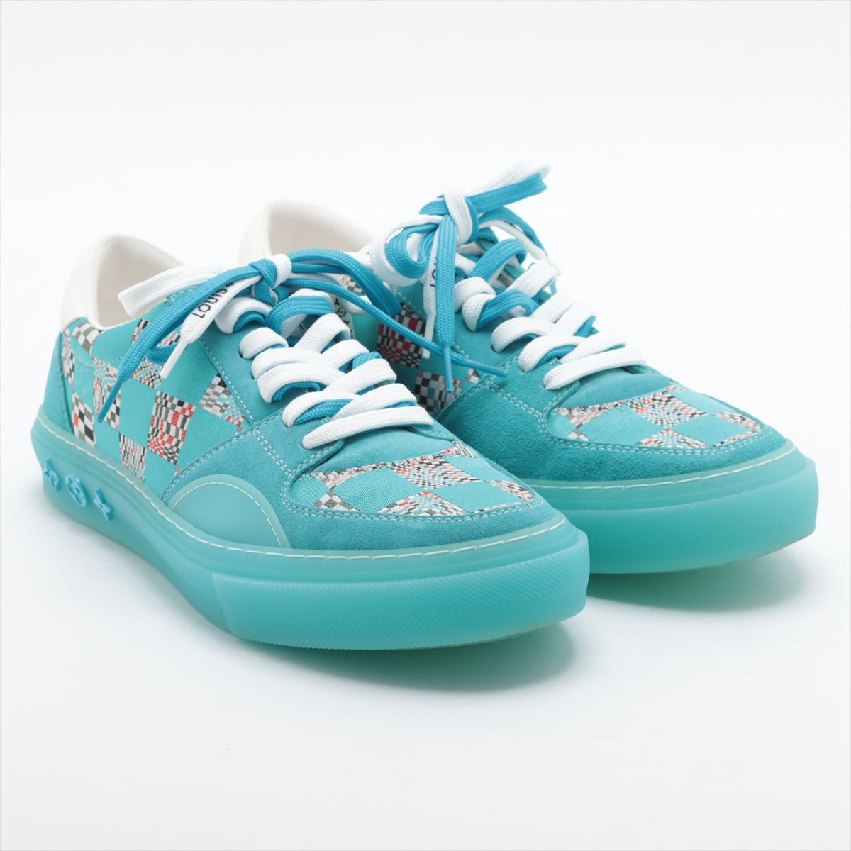 Louis Vuitton LV Oryline 21 years Leather x fabric Sneakers 6.5 Men's Light blue LD0221