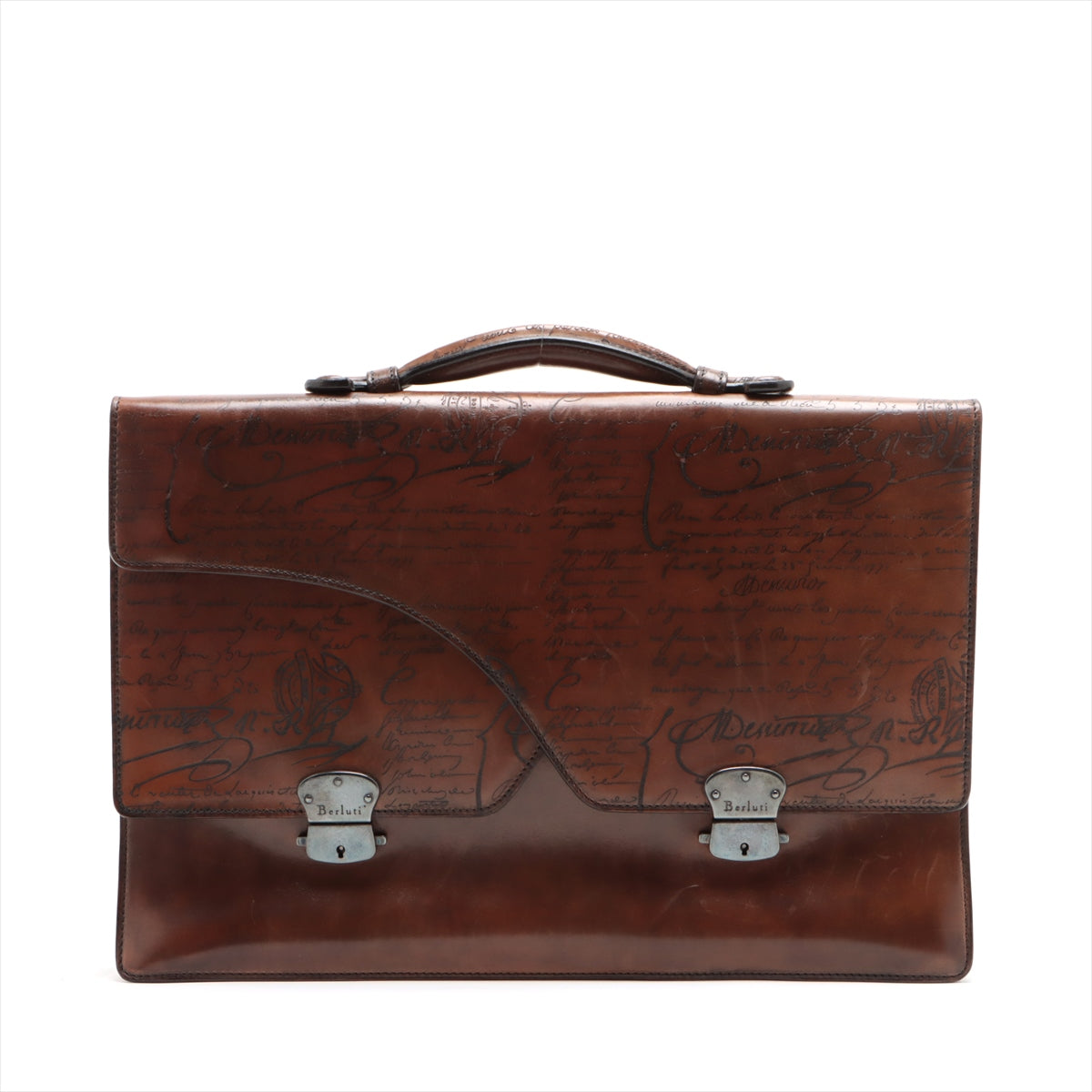 Berluti Calligraphy Leather Business bag Brown