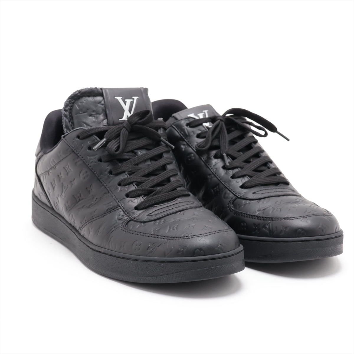 Louis Vuitton Rivoli line 22 years Leather Sneakers 7 Men's Black MS0272 Monogram Mini