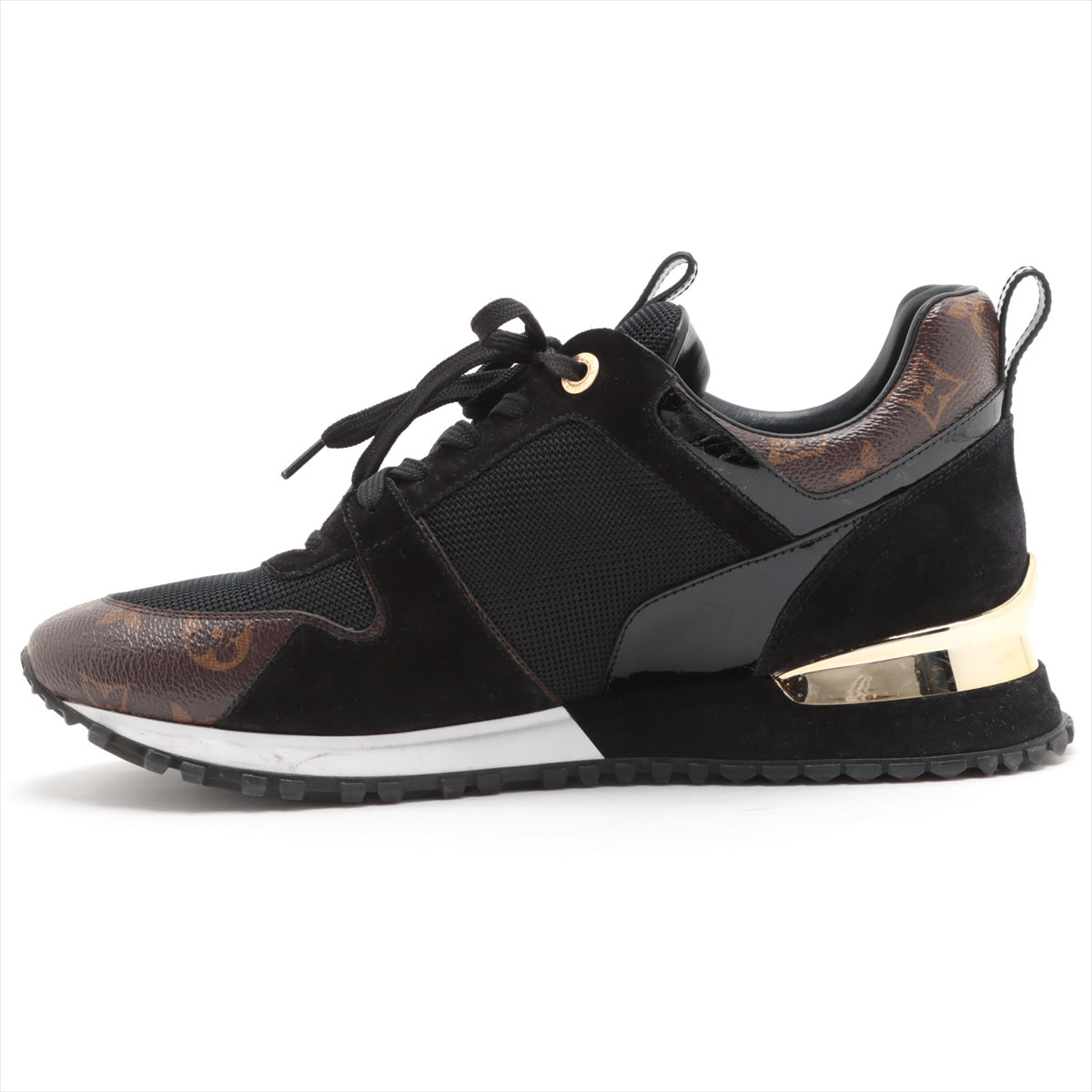 Louis Vuitton Runaway line 22 years Mesh x leather Sneakers 40.5 Men's Black × Brown BM0222