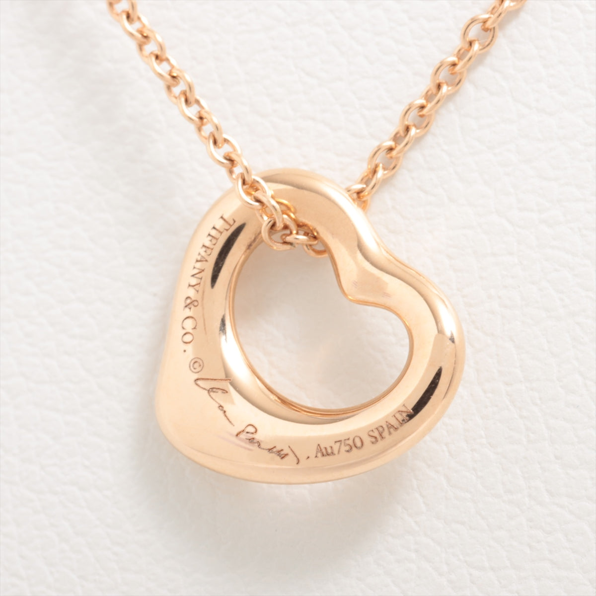 Tiffany Open Heart Necklace 750(PG) 3.0g