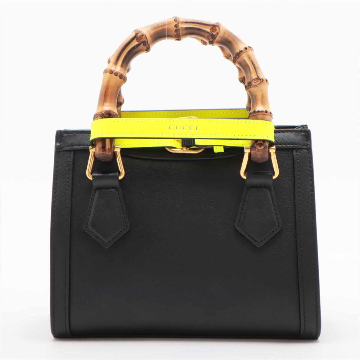 Gucci Bamboo Diana Leather 2way handbag Black 655661