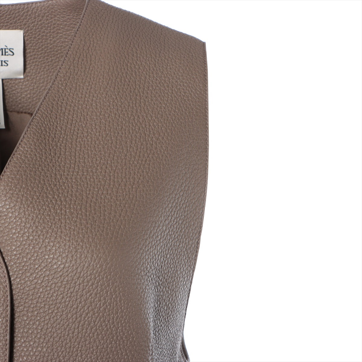 Hermès Deerskin Vest 36 Ladies' Brown  46-7001 long gilet