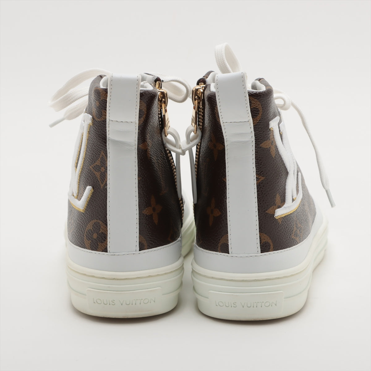 Louis Vuitton Stellar line 18 years Leather High-top Sneakers 37 Ladies' Brown CL0198 Monogram box sack Is there a replacement string