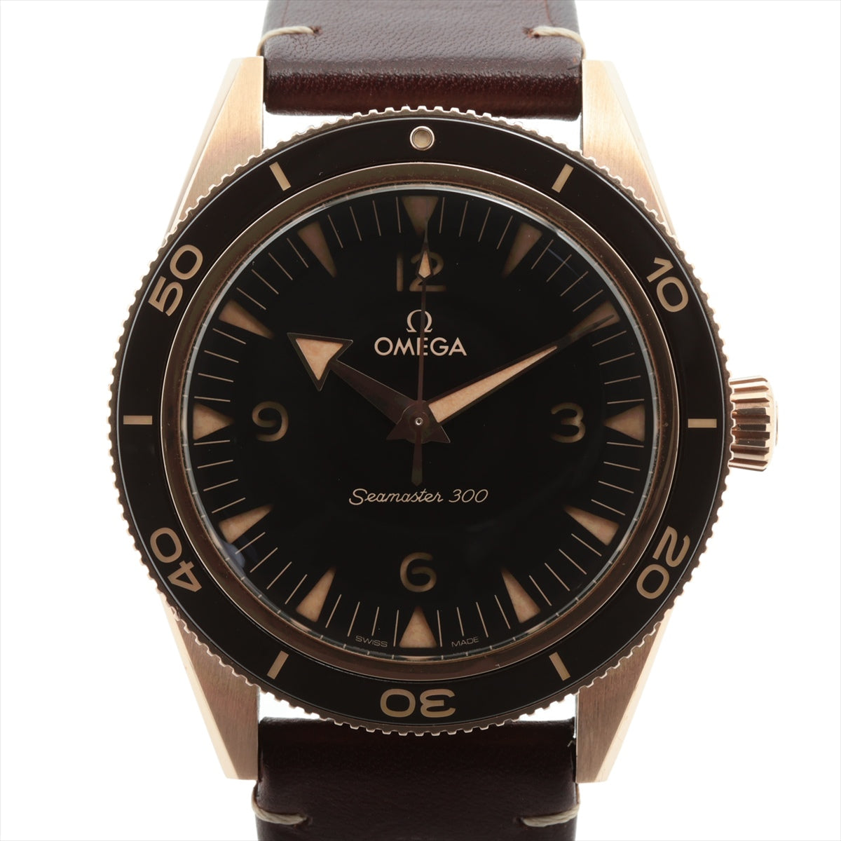 Omega Seamaster 300 Coaxial Master chronometer 234.92.41.21.10.001 375 x leather AT Black-Face