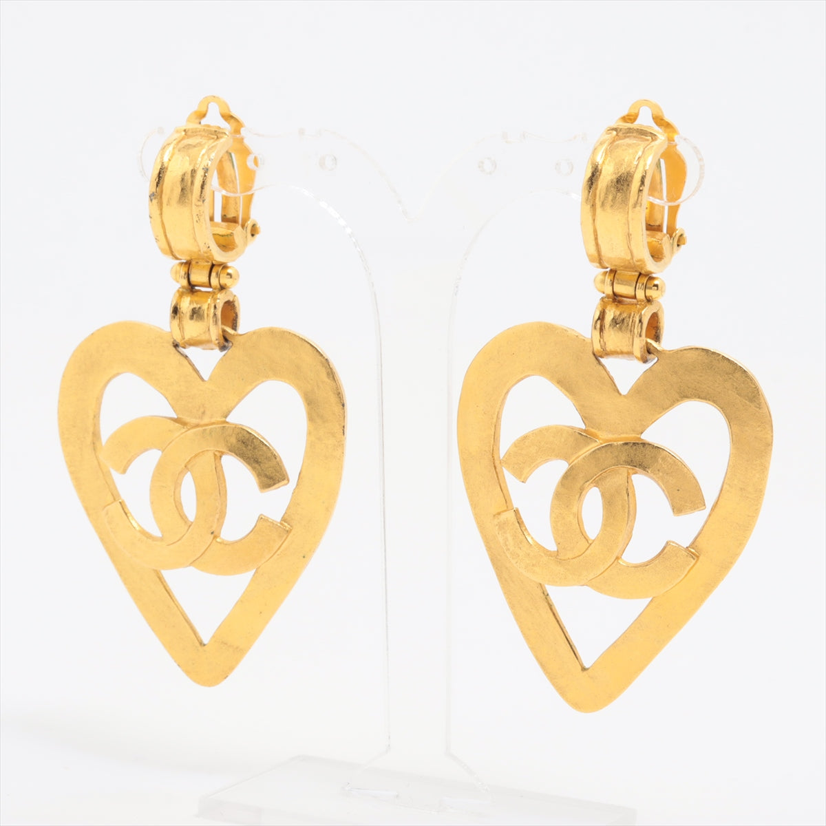 Chanel Coco Mark hearts 95P Earrings (for both ears) GP Gold
