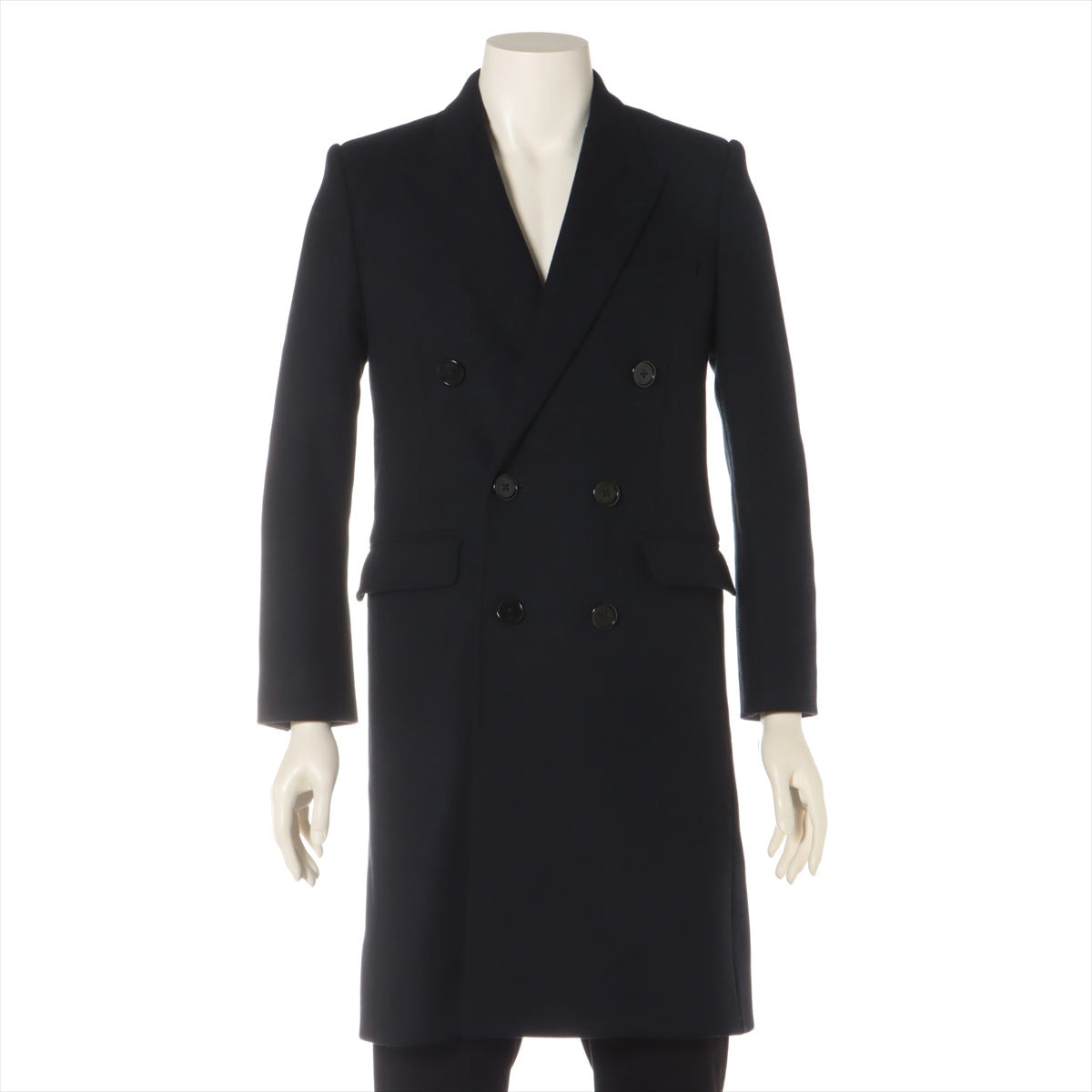 CELINE Wool Long coat 38 Ladies' Navy blue