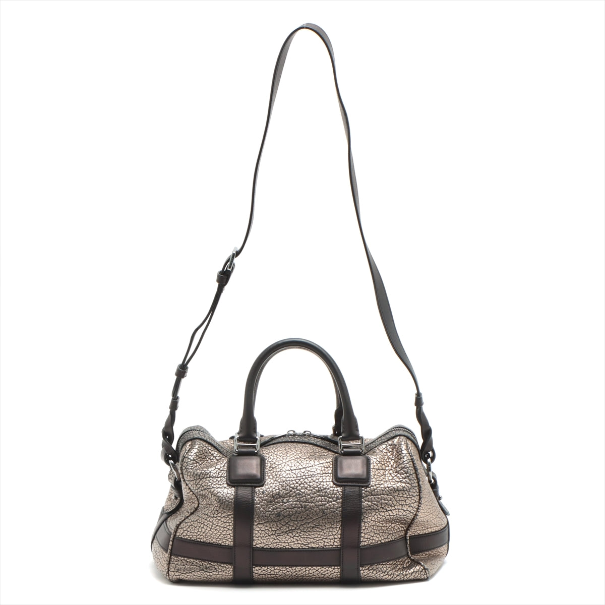 Loewe Leather 2way handbag Black × Silver