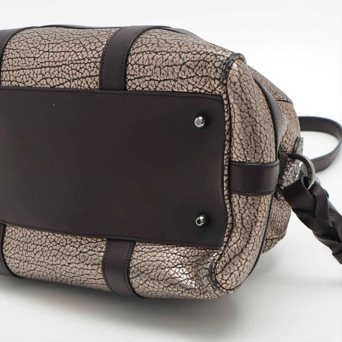 Loewe Leather 2way handbag Black × Silver