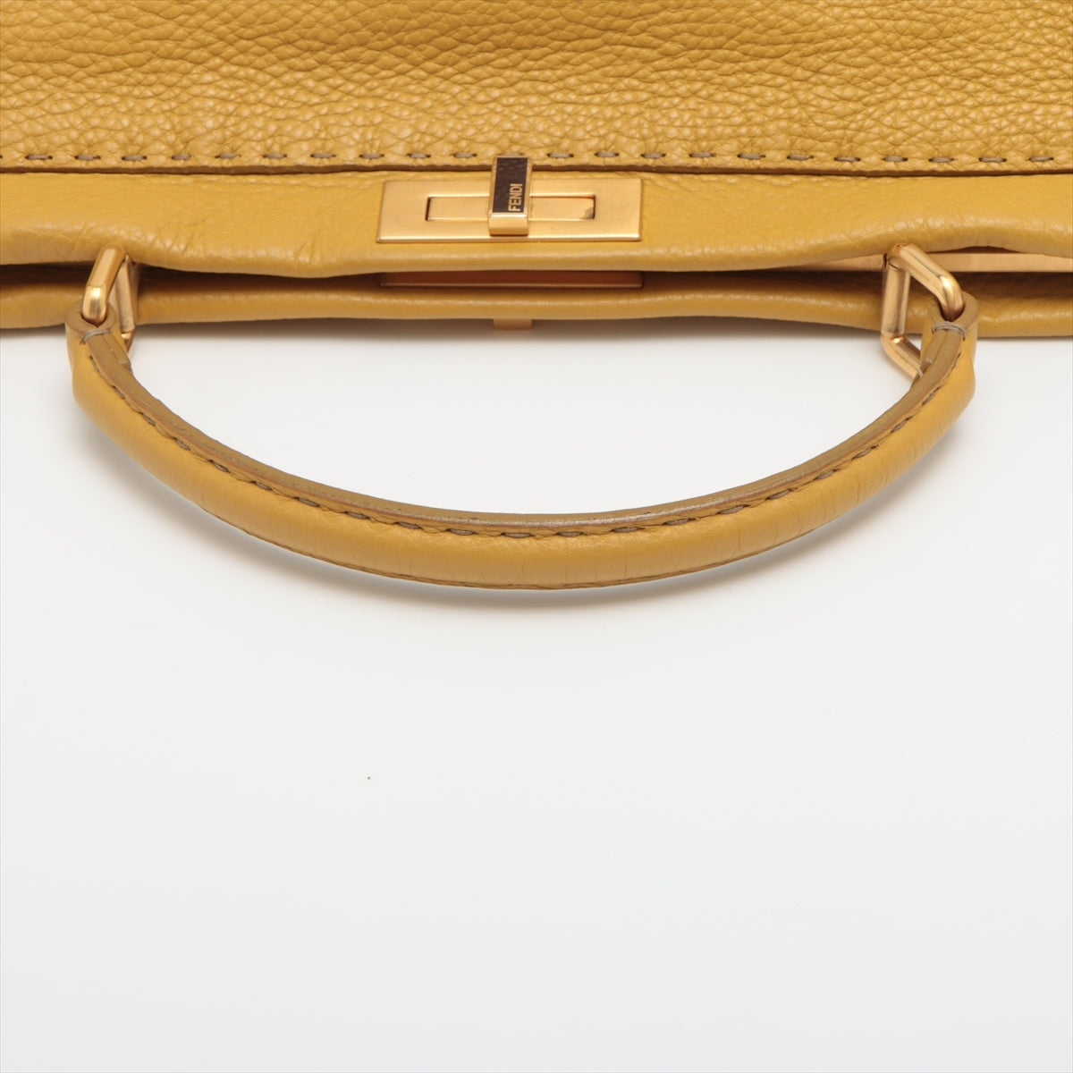 Fendi PEEKABOO REGULAR Selleria Leather 2way handbag Yellow 8BN210