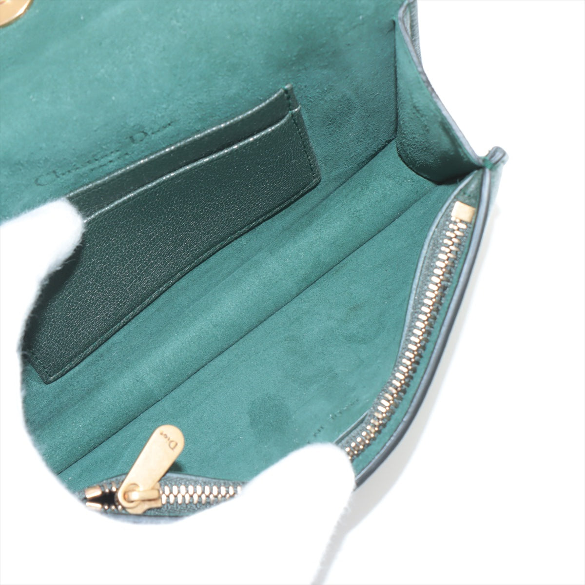 Christian Dior Saddle Bag Leather Waist bag Green