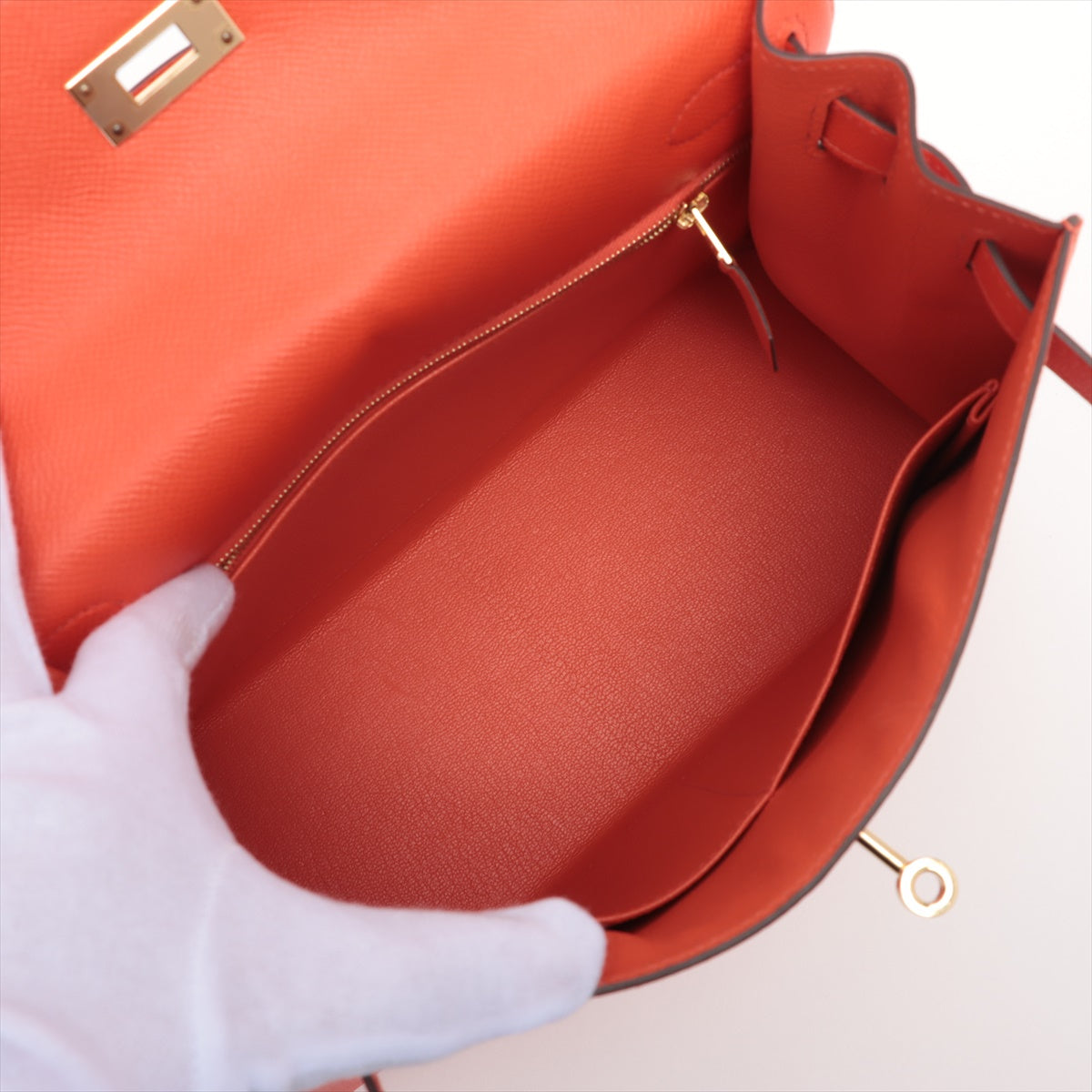 Hermès Kelly 28 Veau Epsom Orange poppy Gold Metal fittings D: 2019 Personal order