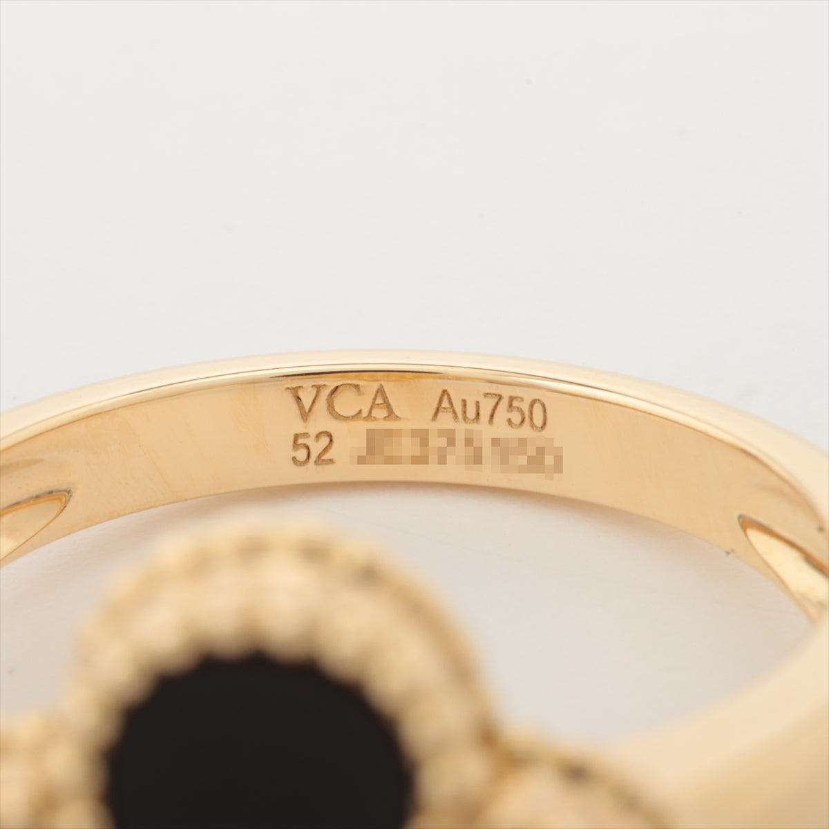 Van Cleef & Arpels Vintage Alhambra 1P diamond Onyx rings 750(YG) 6.8g 0.06 52