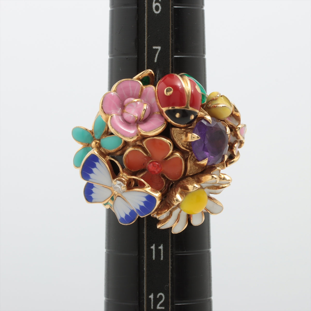 Christian Dior Diorette Multicolor diamond rings 750(YG) 22.1g 49