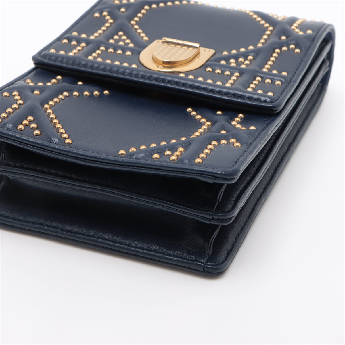 Christian Dior Diorama Leather Chain shoulder bag Navy blue