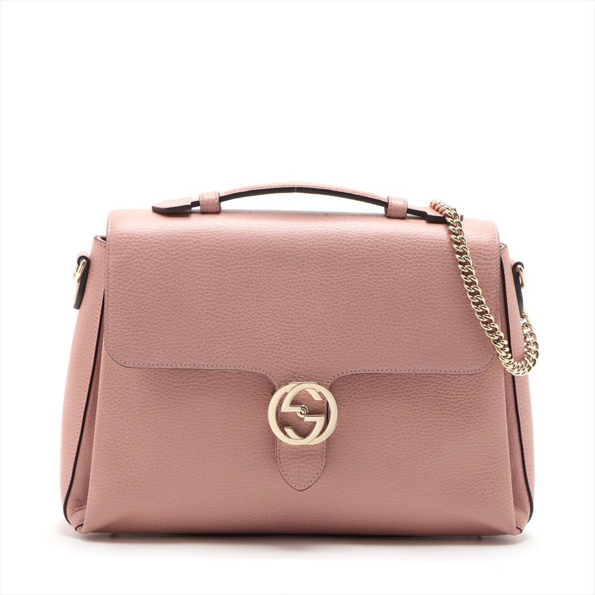 Gucci Interlocking G Leather 2way handbag Pink 510306