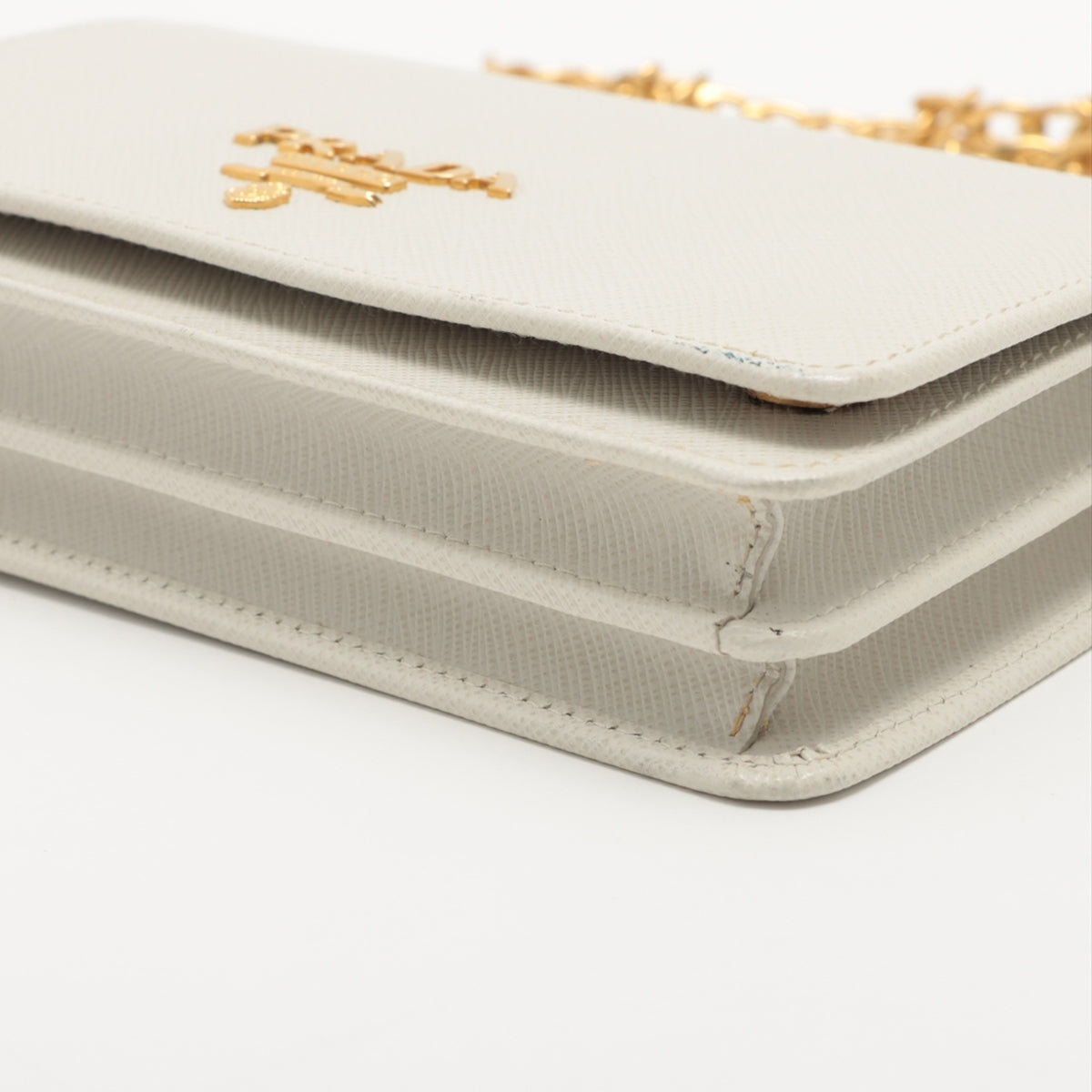 Prada Saffiano Chain wallet White