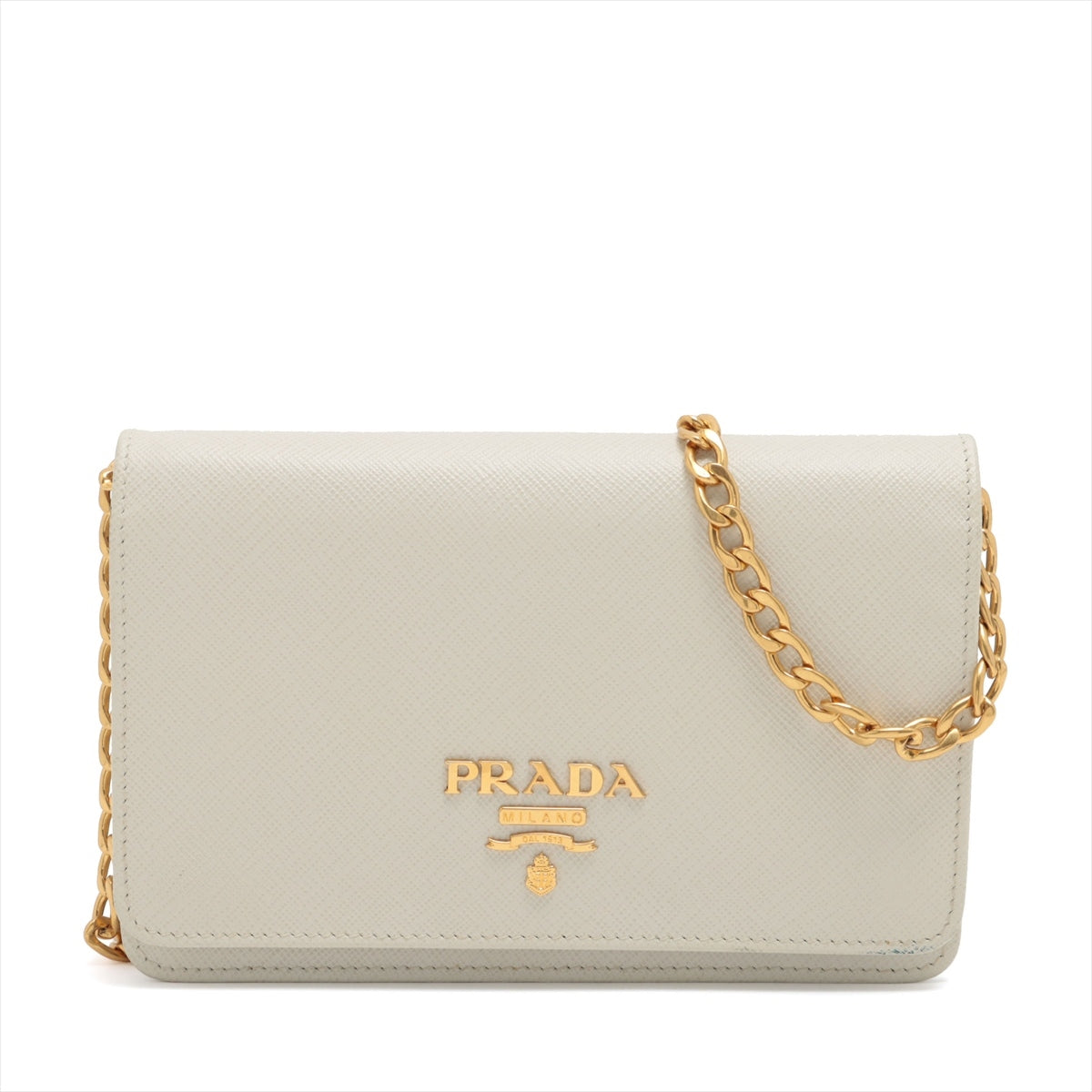 Prada Saffiano Chain wallet White
